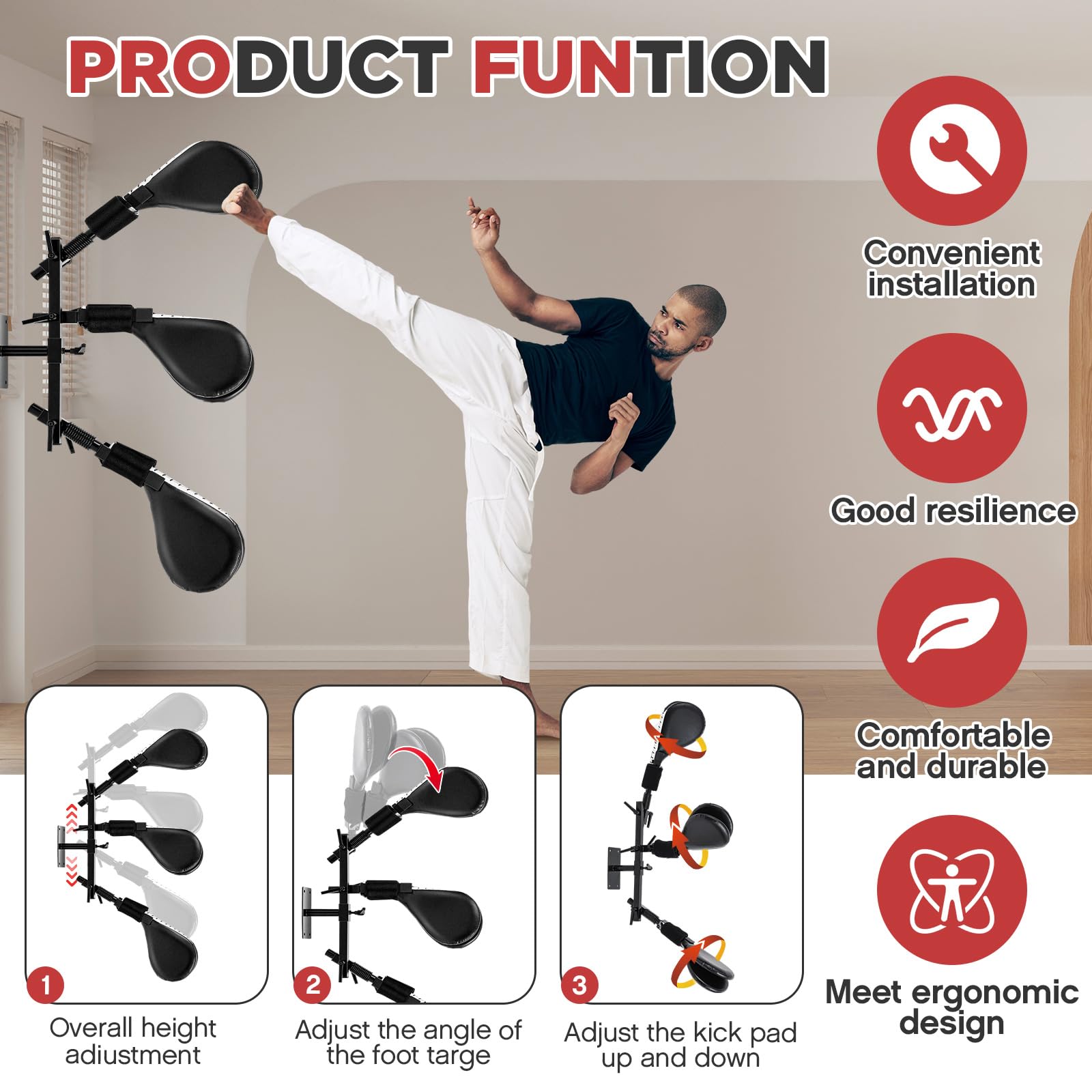 Martial Arts Equipment Kick Paddles Holder For Railing/Sandbag