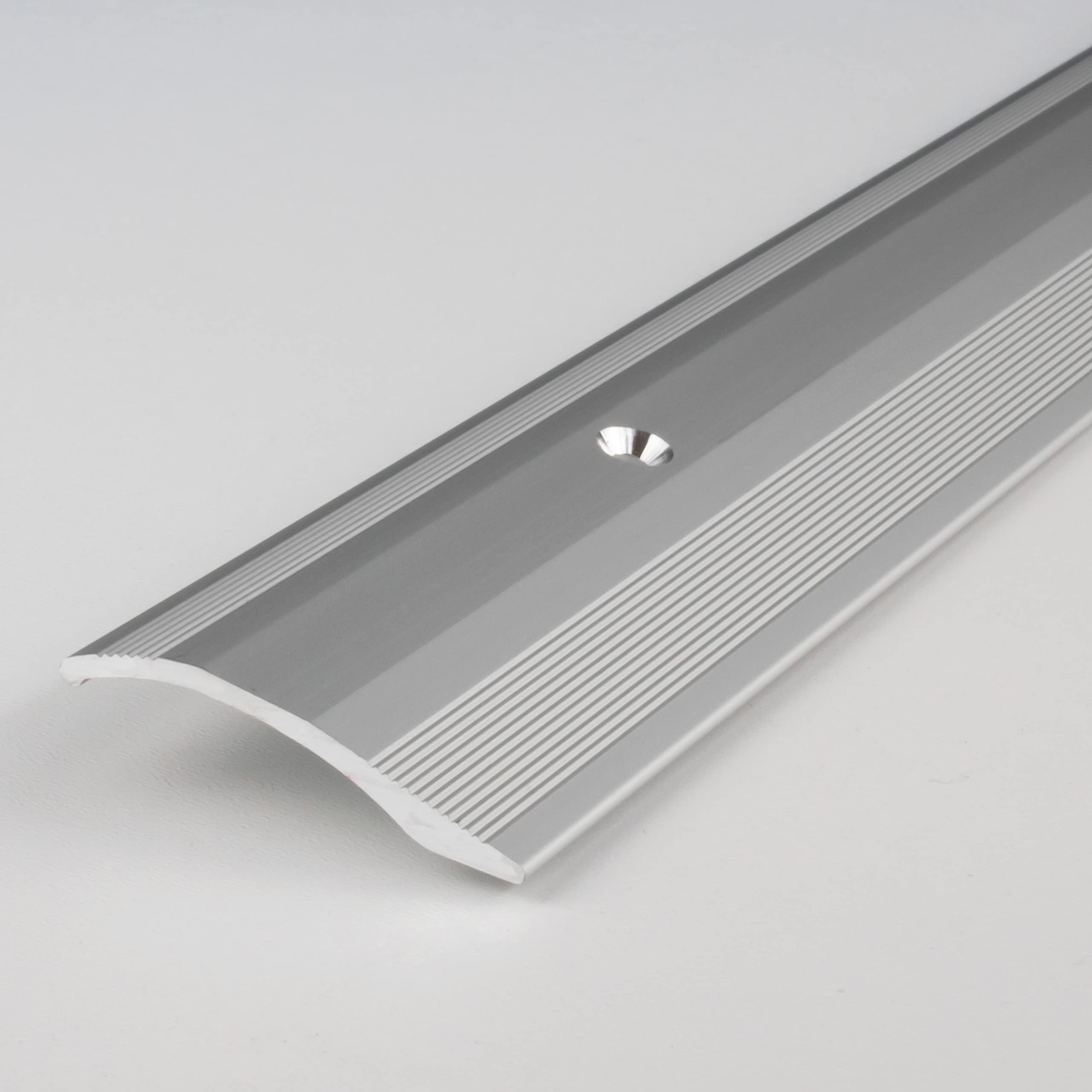 PROVISTON | Ausgleichsprofil | Aluminium eloxiert | Silber | Breite 40 mm | Höhe 5 mm | Länge 2700 mm | Gebohrt | Anpassungsprofil | Übergangsprofil | Bodenprofil | Metallprofil | 1 Stück