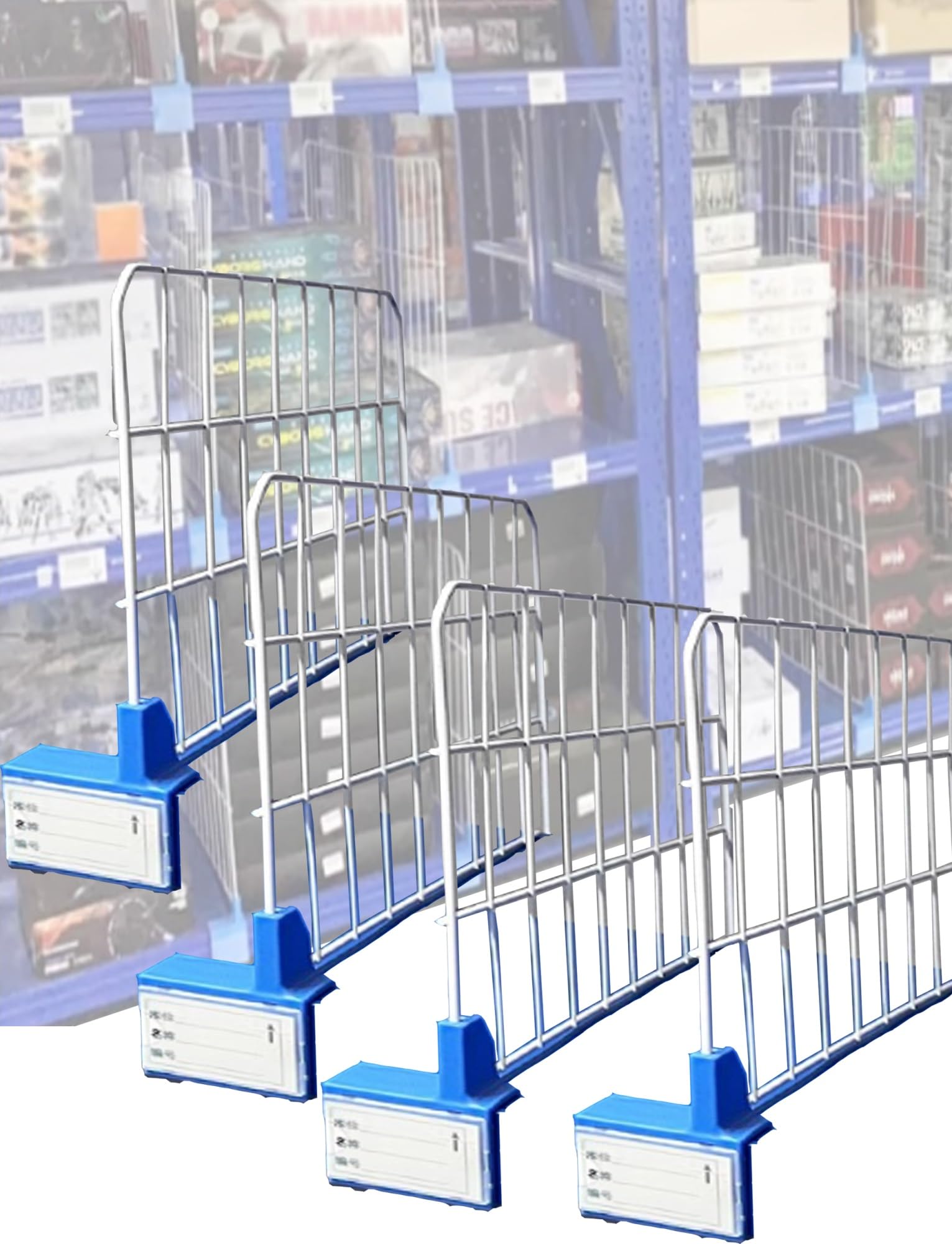 Confezione da 4 divisori universali in acciaio per scaffalature per magazzini, isolanti, separatori (39,9 x 20,1 cm, 6 cm) per soluzioni di scaffalature organizzate