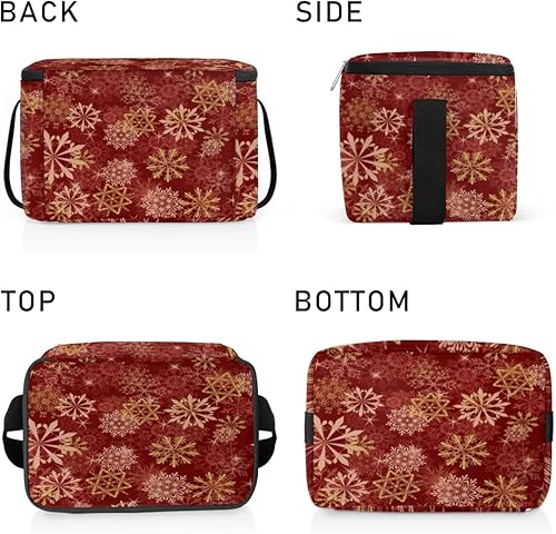 Miniatura 4 de Bolsa de almuerzo aislada clásica con estilo navideño para mujer, reutilizable, bolsa cuadrada de comida para adultos y hombres, lonchera más fresca