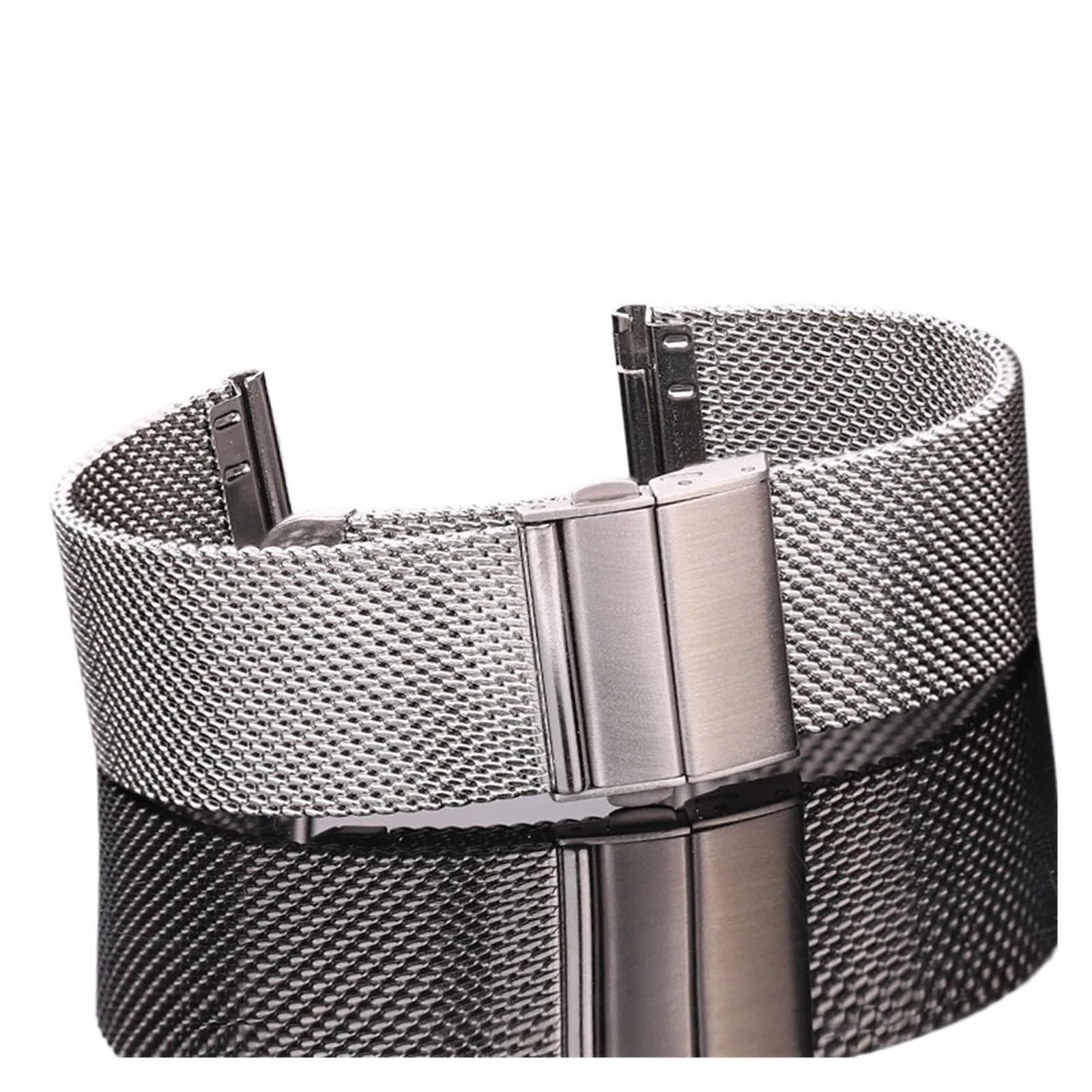 Generico Bracciale con Cinturino in Maglia milanese Loop 16mm 18mm 20mm 22mm 24mm Argento Nero Smart Watch Band 4 5 PRO Strap