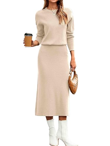 Glamaker Womens 2 Piece Skirt Sets Fall Long Sleeve Sweater