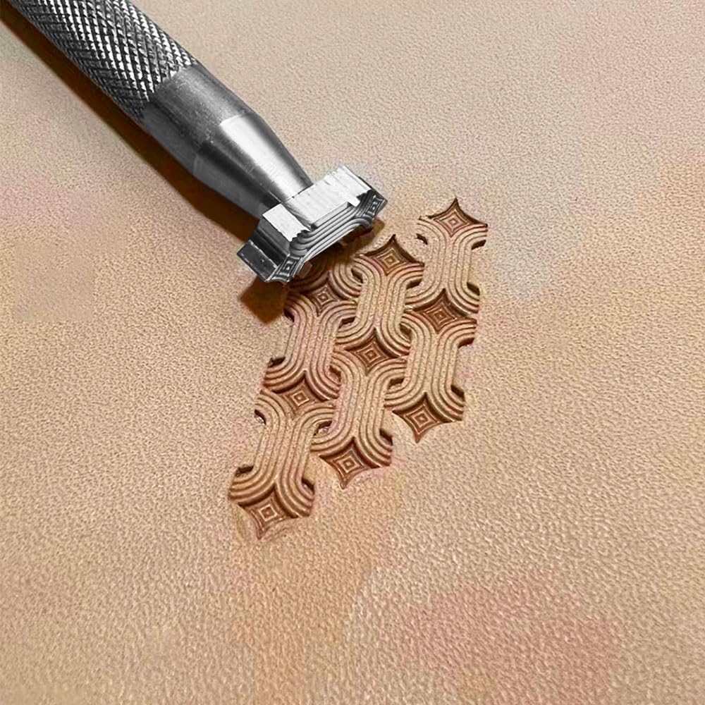 Leather Stamp Traditional Geometric Patterns Stamping Tool Leathercraft Working Carving Punches Tools 304 Stainless Steel
