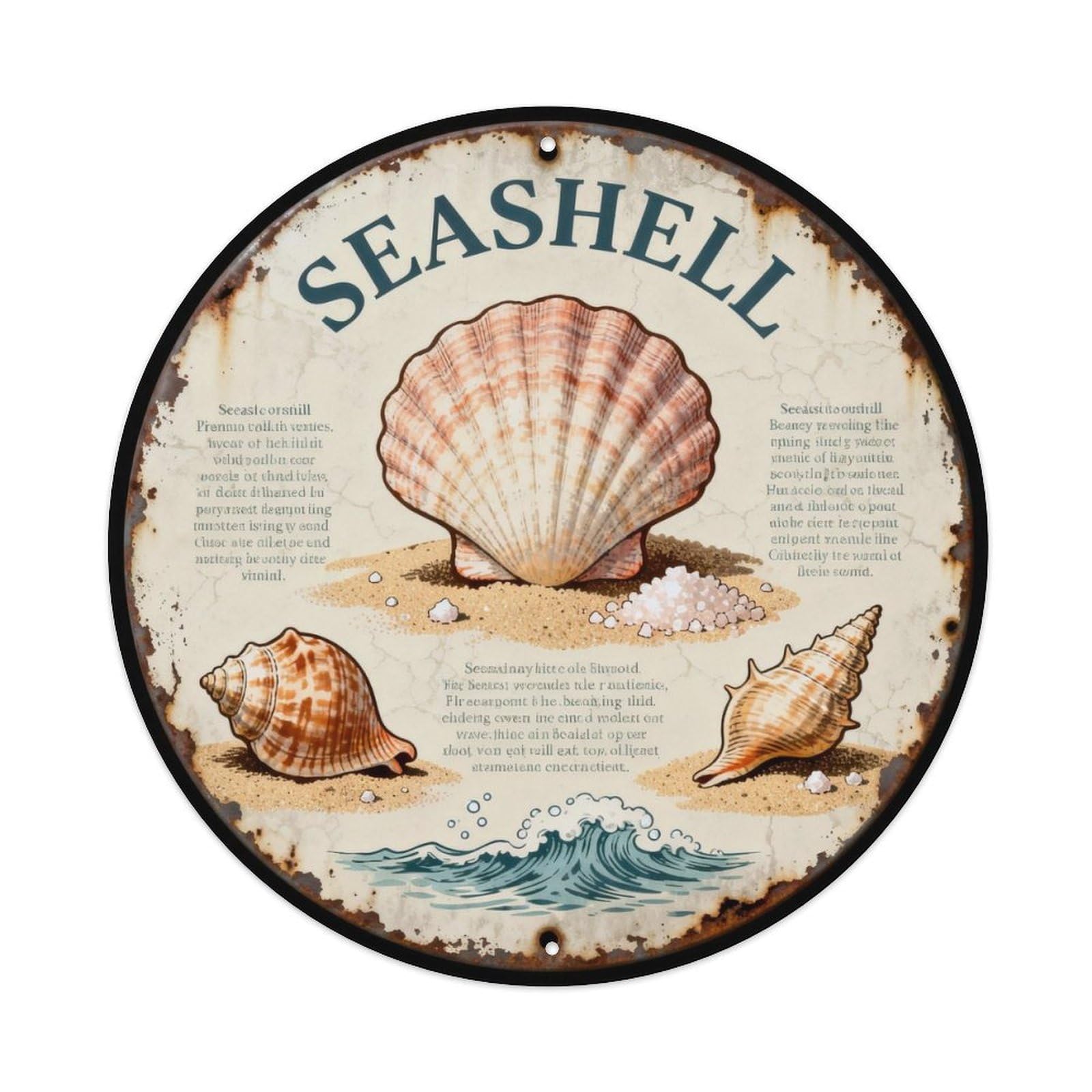 SEASHELL Metal Tin Sign Plaque