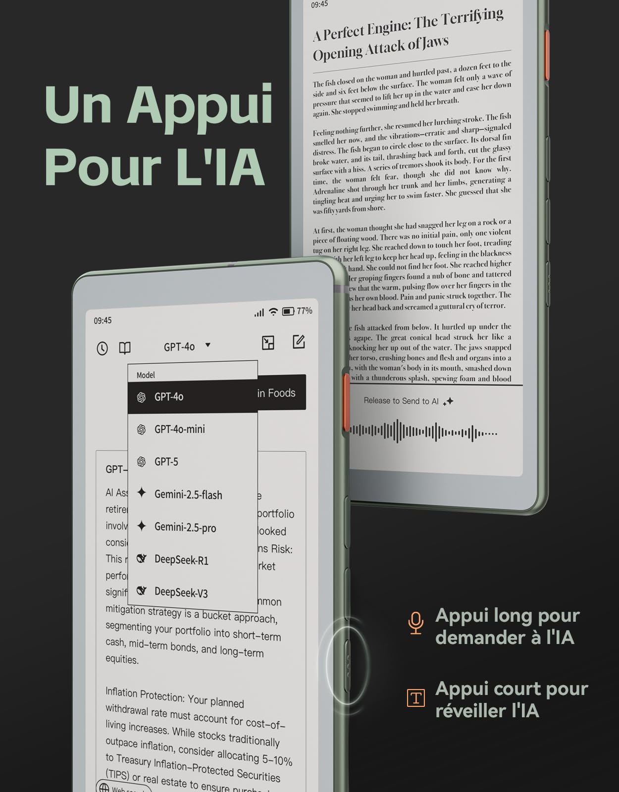 VIWOODS 6,13’’ AiPaper Reader C avec écran Couleur, liseuse E Ink avec lumière Chaude et Froide réglable, Ultra-Fin et léger, intégré à l'IA, 128 Go de Stockage