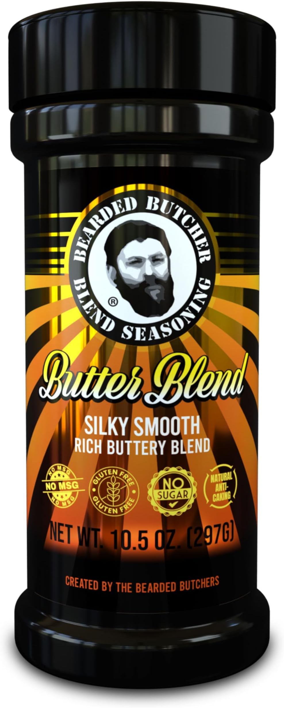 Bearded Butchers Butter Blend, 10.5 oz Shaker – Silky Smooth Butter Flavor, Perfect for Chicken, Steak, Corn on the Cob, Grilled Cheese, and More – No MSG, Gluten-Free