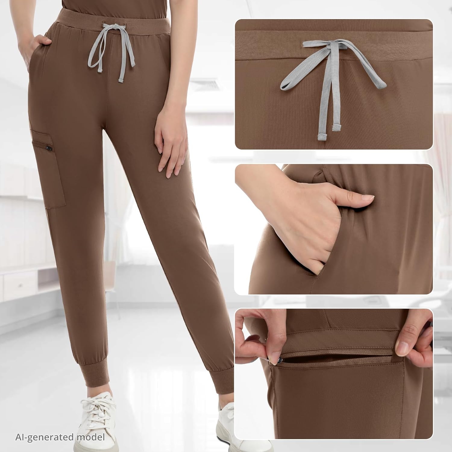 Scrub Sets for Woman-V-Neck Top & Jogger Pants Medical Workware