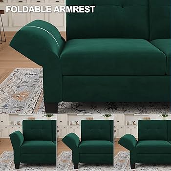 Amazon｜Belffin ベルベット セクショナルソファ L型ソファ 4人