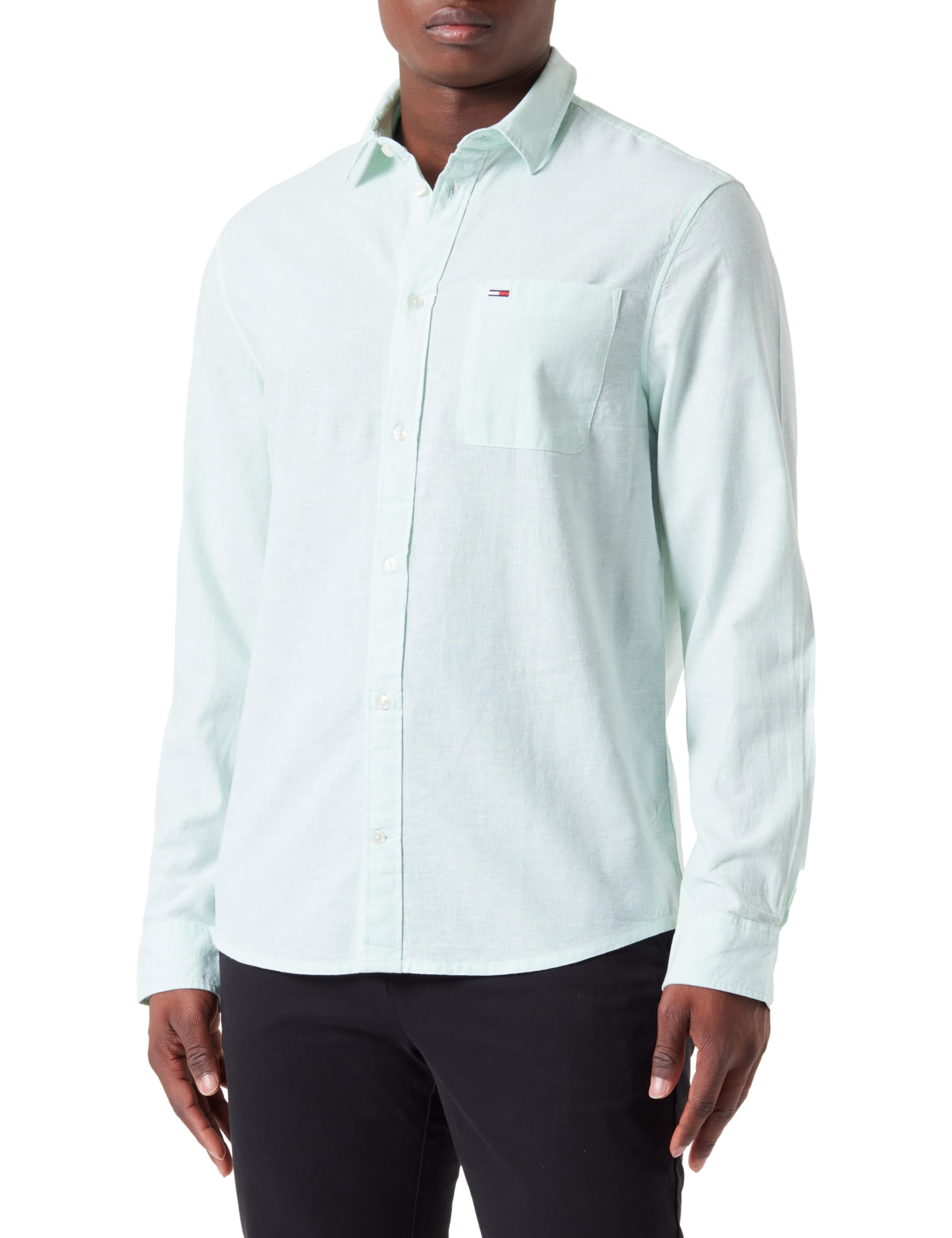 Tommy Jeans Camisa Hombre TJM Reg Linen Blend Shirt Camisa Informal