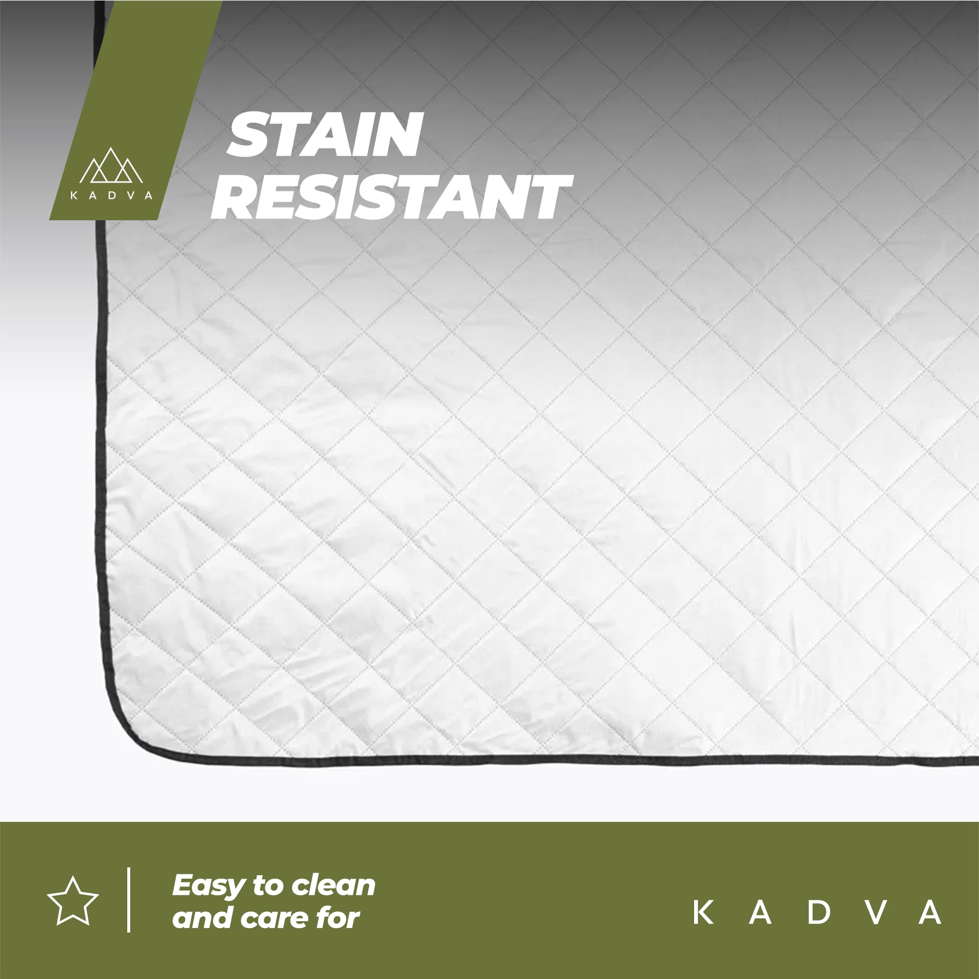KADVA Coperta da Picnic Blu 140 x 170 cm 100% Poliestere Resistente e Confortevole