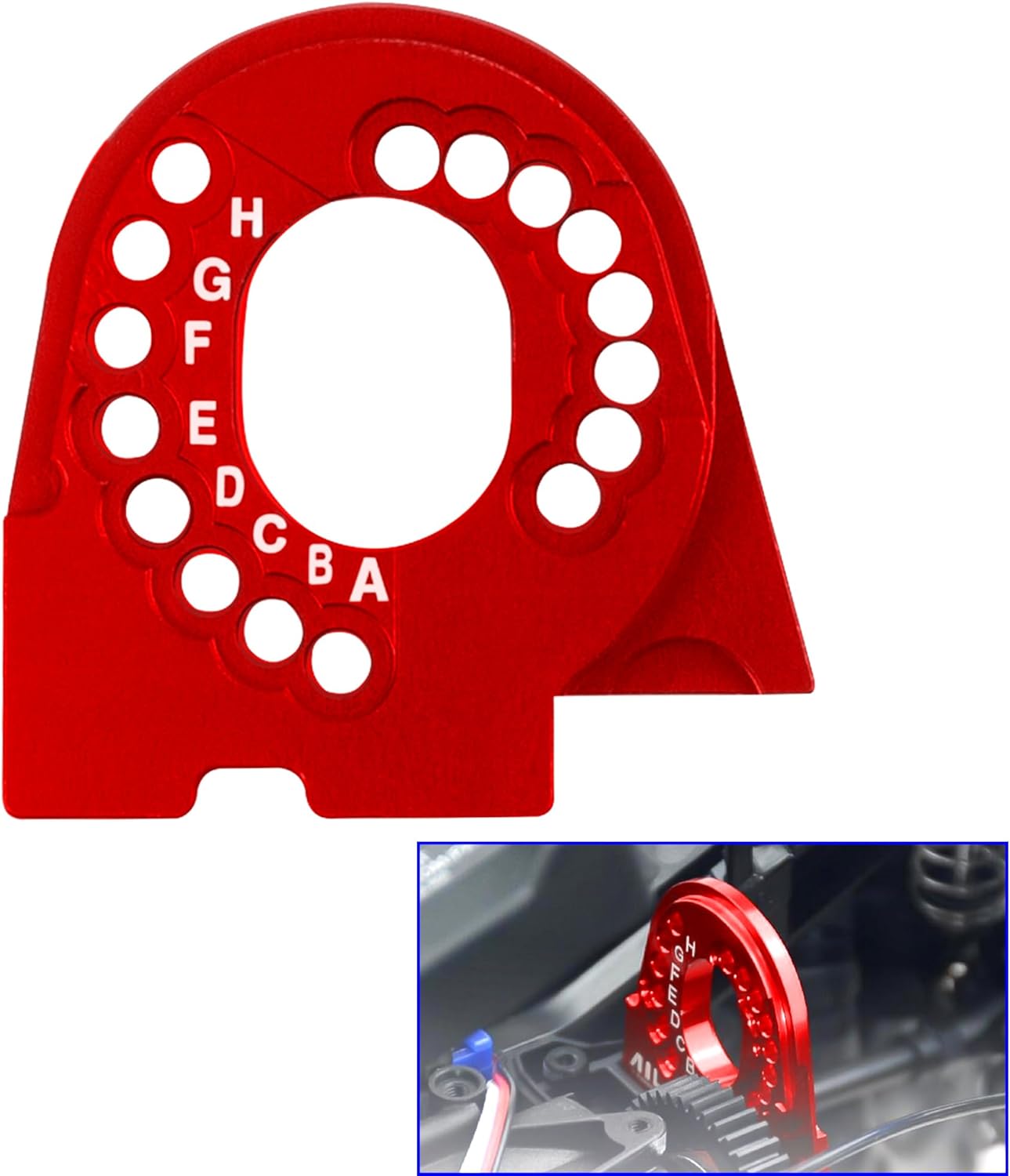 ShareGoo Aluminum Motor Mount Metal Motor Plate #8290 Compatible with Traxxas TRX4 TRX-6 1/10 RC Car Upgrade Parts (Red)