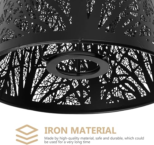 Miniatura 2 de Sombras de lámpara E27 sombra de árbol, pantalla de lámpara de mesa con clip, pantalla de metal hueca para lámpara de mesa, 7.5 x 7.5 x 7.5 in,