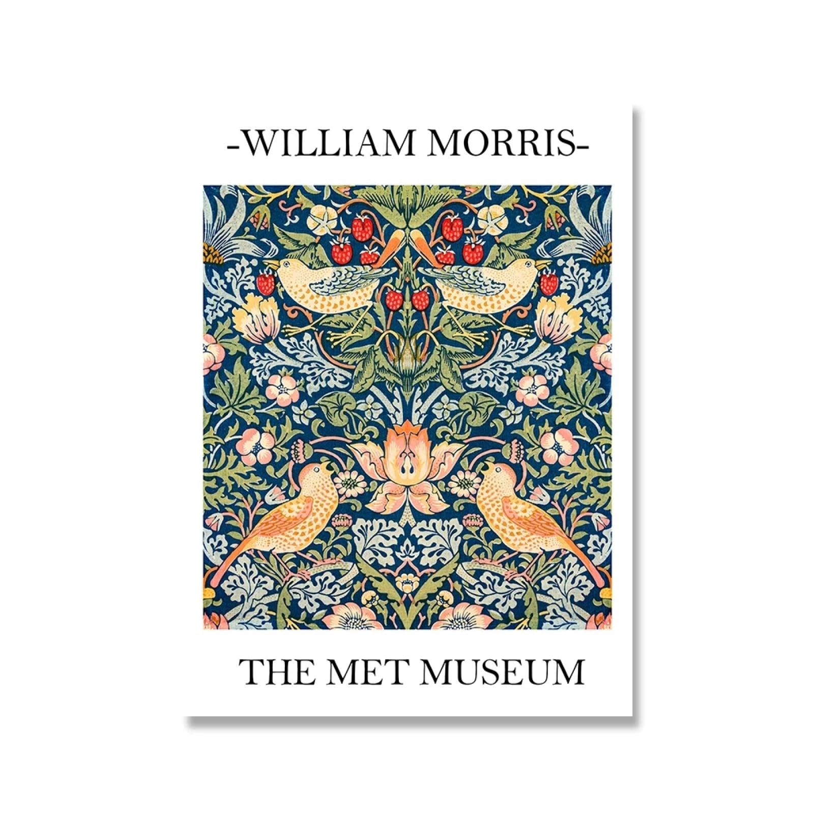 FOKTMS Stampa su tela di William Morris Victoria and Albert Museum Exhibition Poster London Underground Art Nouveau, decorazione 40 x 60 cm, senza cornice