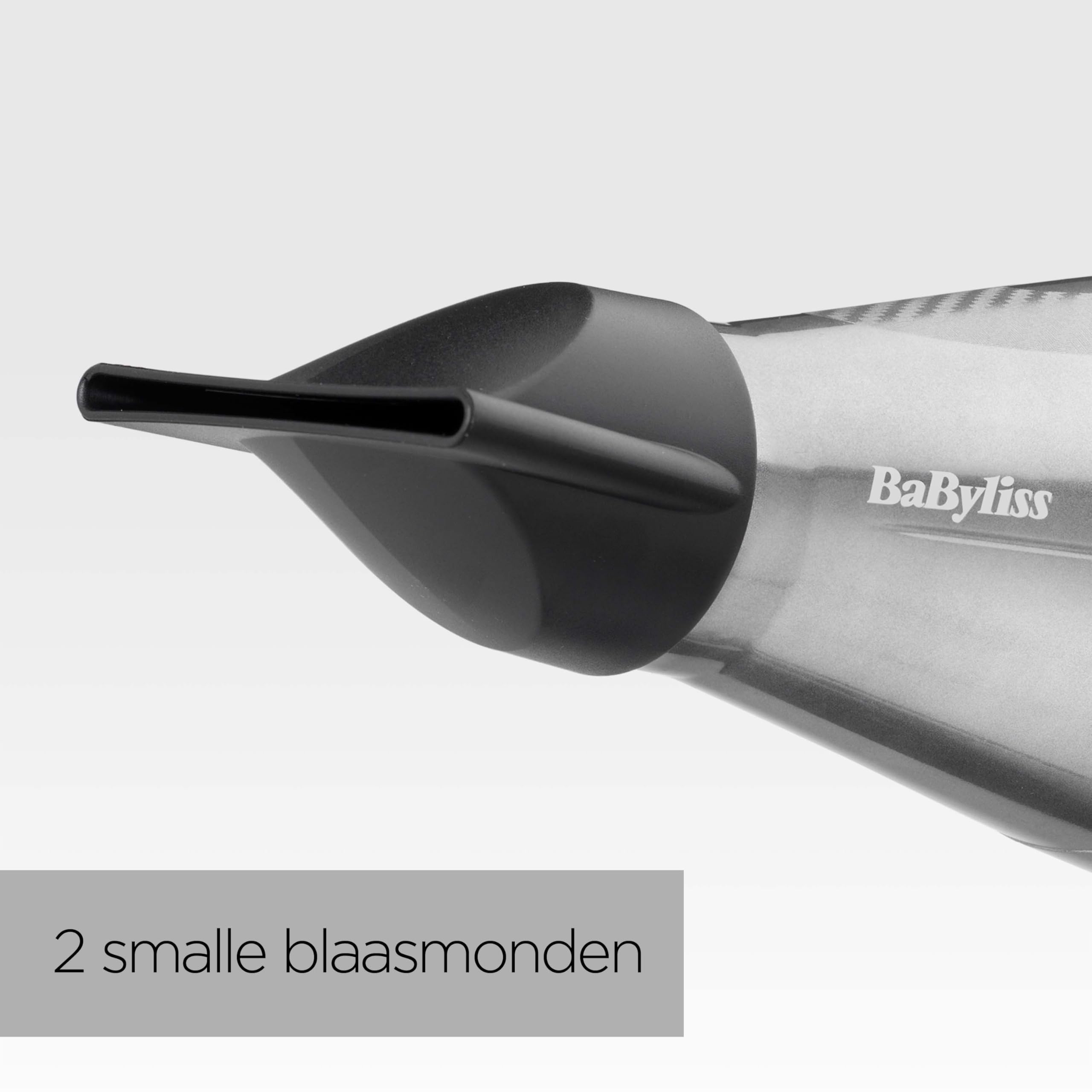 Suszarka do włosów BaByliss Pro Digital z dyfuzorem - 2200 W Ultra-szybka profesjonalna suszarka z jonizacją, wyprodukowana we Włoszech, 3 ustawienia temperatury i 2 prędkości, srebrna, 6000E