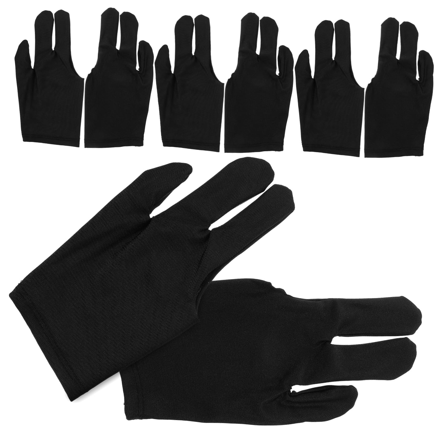 BESPORTBLE Snooker Billiards Gloves 4 Pairs Gaming Gloves for Pool Pleather and Elastic Fit