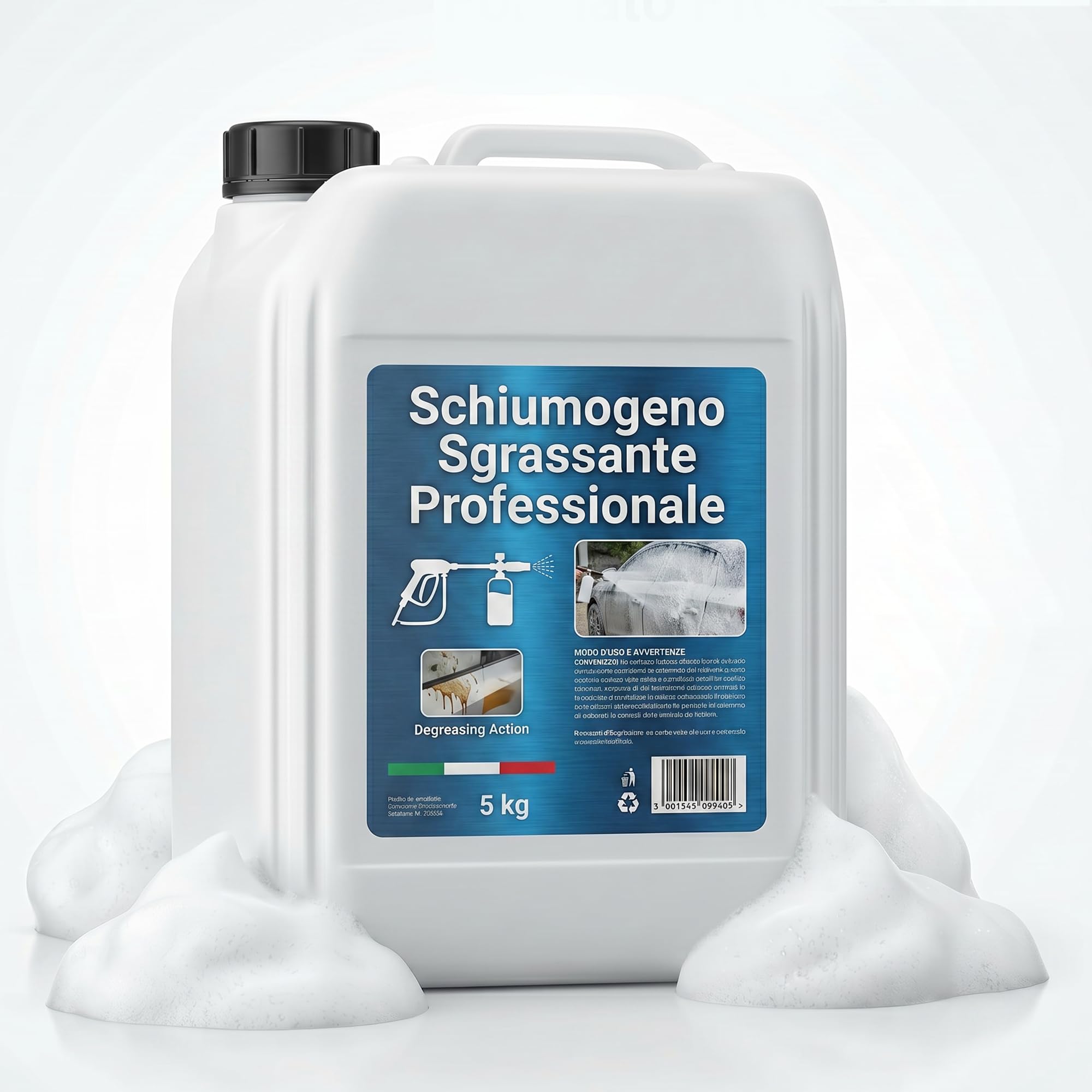 GOVITA, SgrassaMax, Detergente Schiumogeno Concentrato, Per Idropulitrice, Alto Potere Lucidante, Non rovina le Plastiche, Ideale per Prelavaggio Auto, 5L (8)