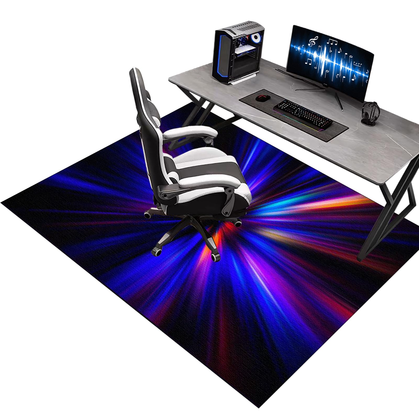 Kqiejuy Colorb964 Heavy Duty Office Gaming Chair Mats For Carpeted And Hardwood Floor, Office Chair Mat For Carpet, Floor Protectors For Rolling Chairs, Desk Chair Mat For Carpeted Floors, Protector Rug 100 X 120 Cm