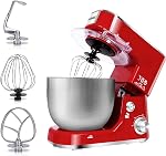 CUSIMAX Stand Mixer with Digital Switch, Timer 15mins & 8-Speen, 5-Quart 650W kitchen Electric Mixer, Tilt-Head with handle Dough Mixer, Wire Whip, Dough Hook & Beater, Grey