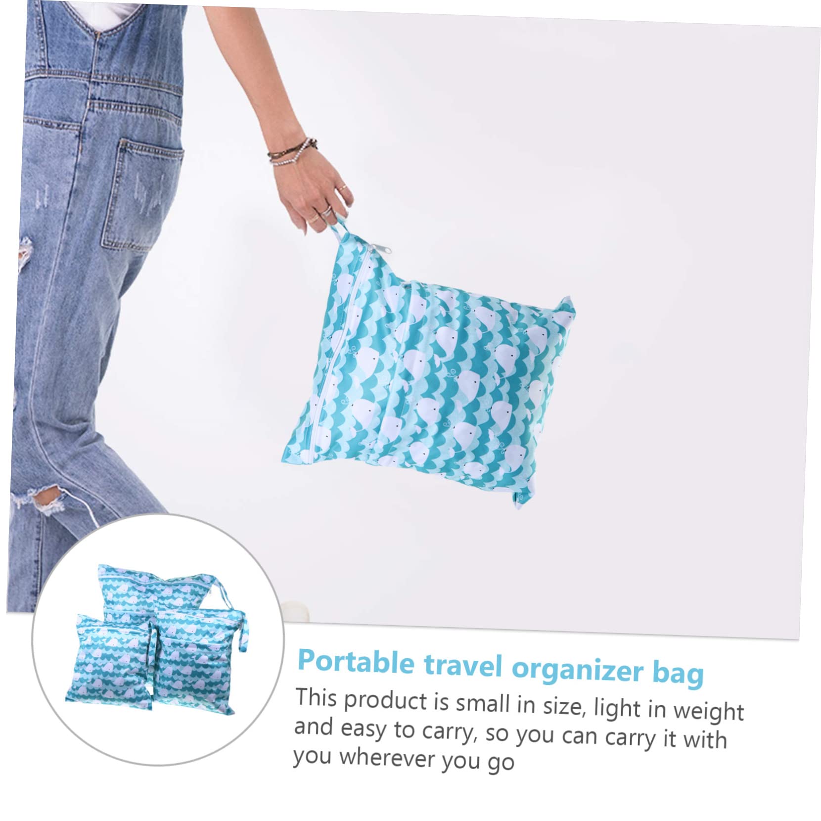 Set 3 Pezzi Borsa per Pannolini e Tpu, Borsa Bagnata Portatile per Ragazzo Ragazza, per Viaggi e Uso Outdoor