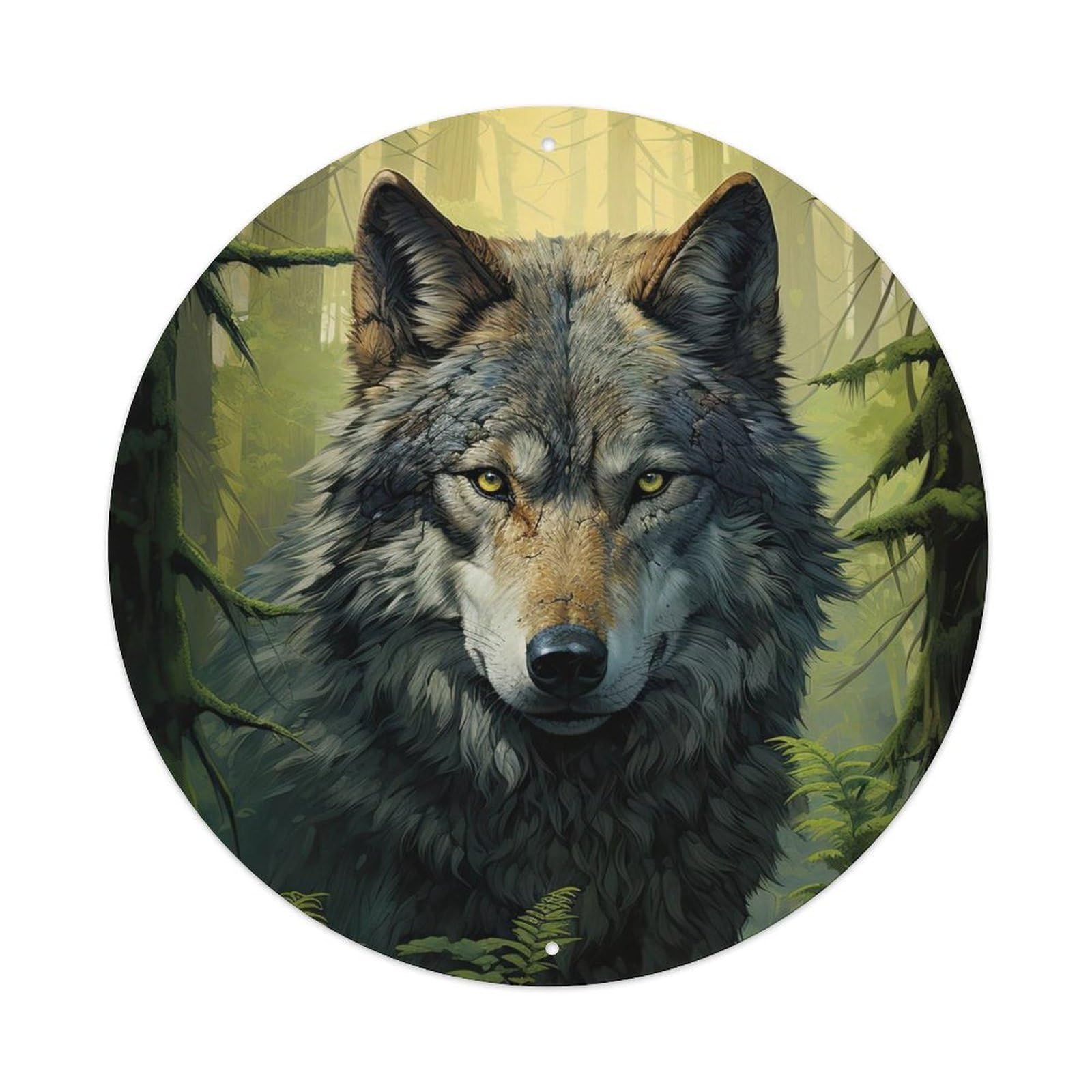 Animals Artwork Wolf Art Vintage Metal Tin Sign Plaque Wall Decor for Cafe, Club Bar, Office, Garden Metal Poster 8x8Inch