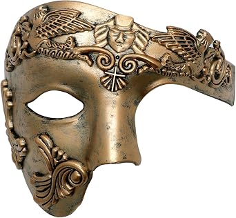 Qavctw Masquerade Mask for Men Roman Greek Half Face Mask Venetian The Opera Masks for Mascarade Ball Mardi Gras Party