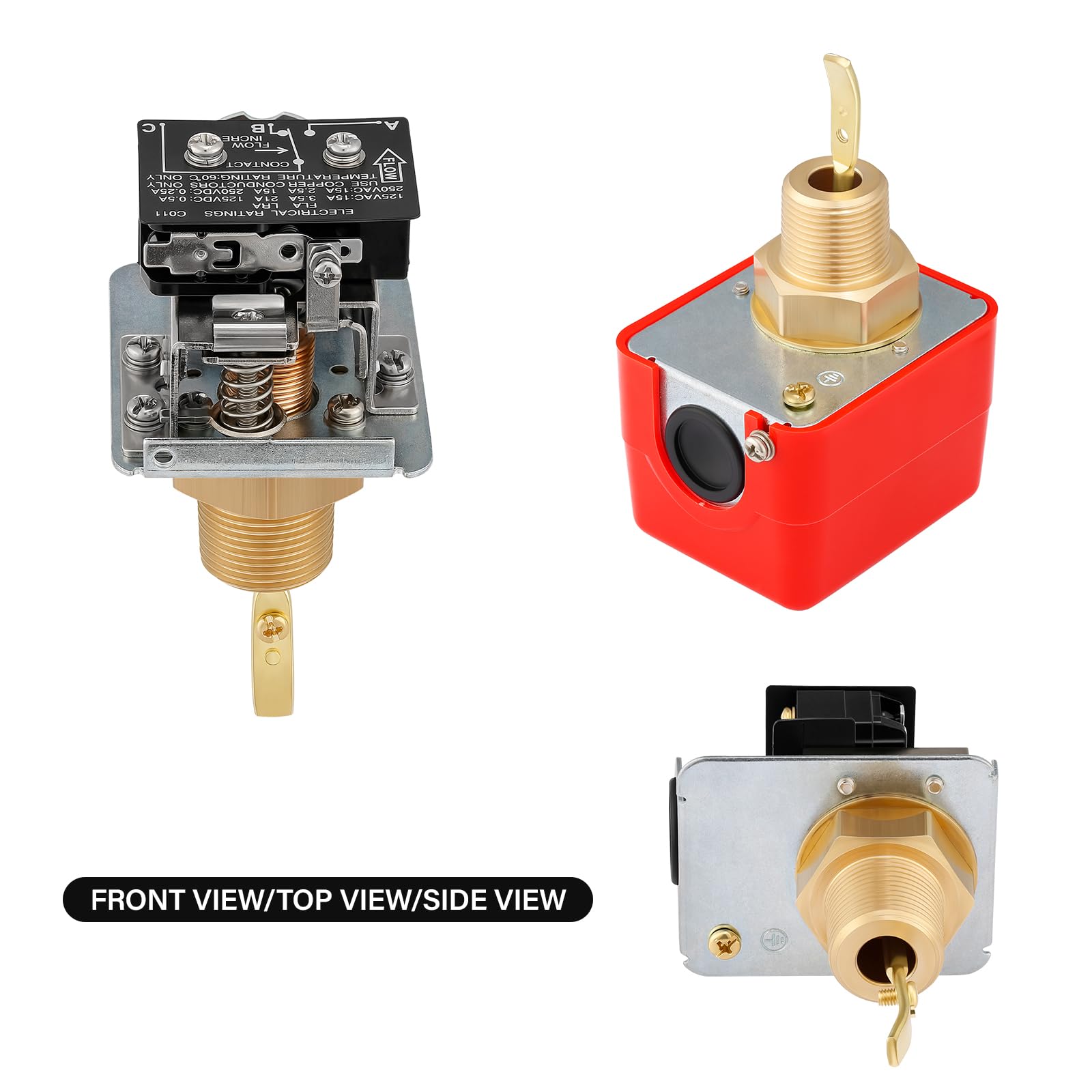 Interruttore sensore di flusso d'acqua per acqua, olio, liquido, tipo SPDT R3/4, 250 V, 15 A, IP54, HFS-20, rosso