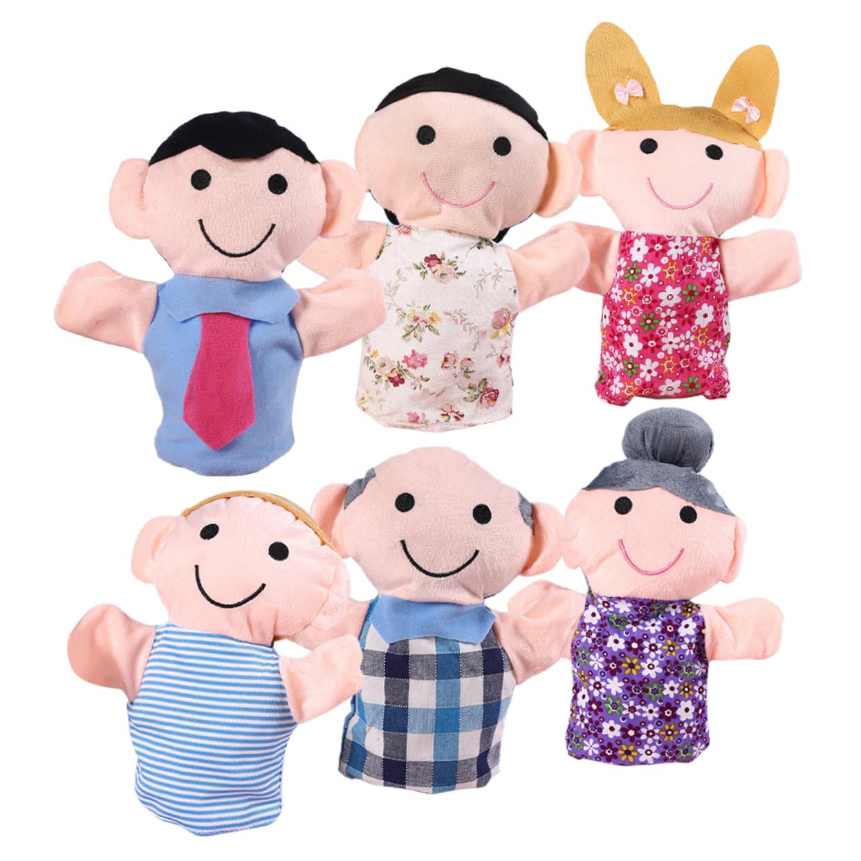 SOIMISS 6 Pièces Figurines à Main pour Garçon et Filles Personnages Conteuse Jouet Interactif pour Garçon et Fille Jeu de Rôle d'Intérieur Éducatif