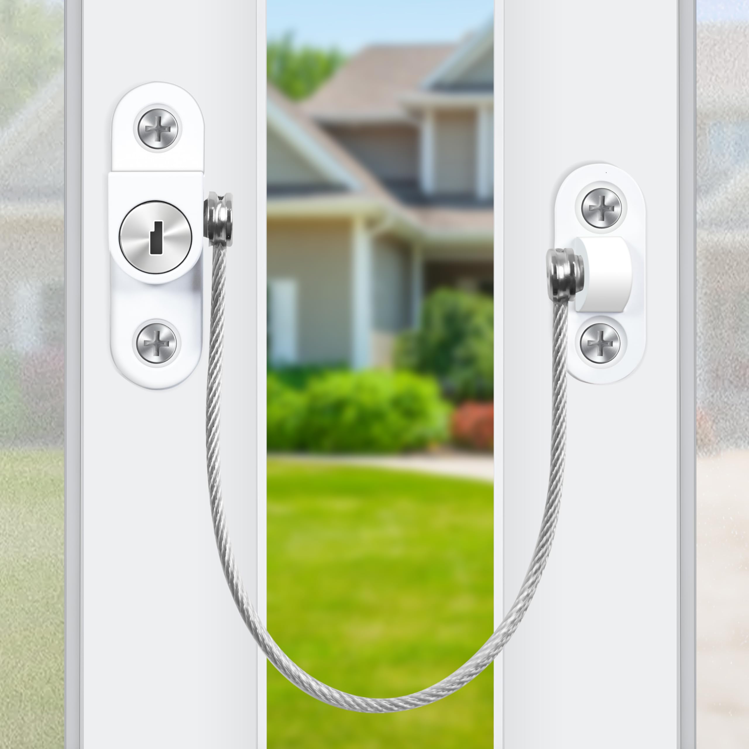 Window Locks for UPVC Windows OTLGEUA 2Pcs Window Restrictor Window Safety Locks with Keys and Screws for Child & Baby Safety