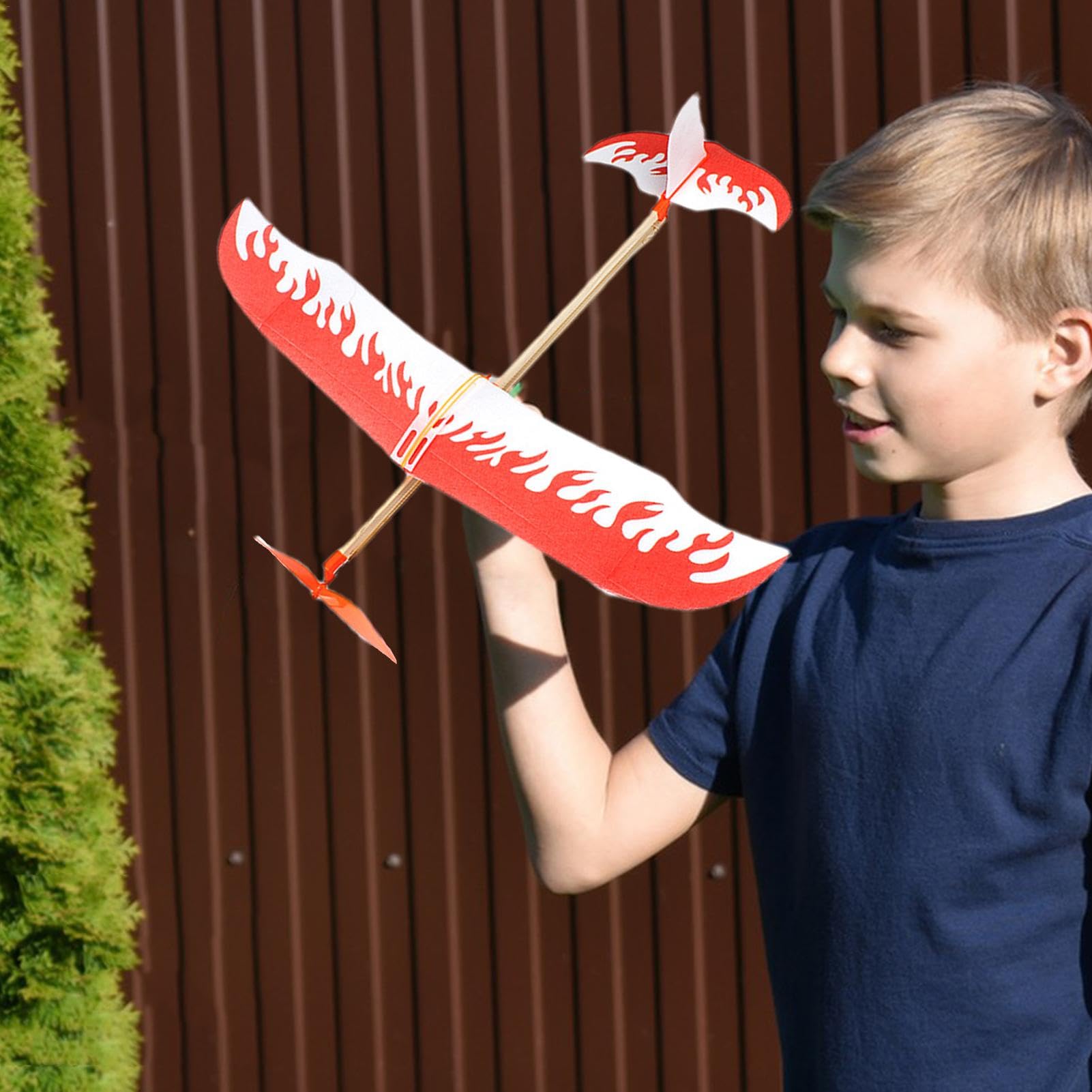 Kit De Avión De Goma Elástica Y Planeador De Madera De Balsa | Set De 4 Juguetes Voladores Para Niños Al Aire Libre