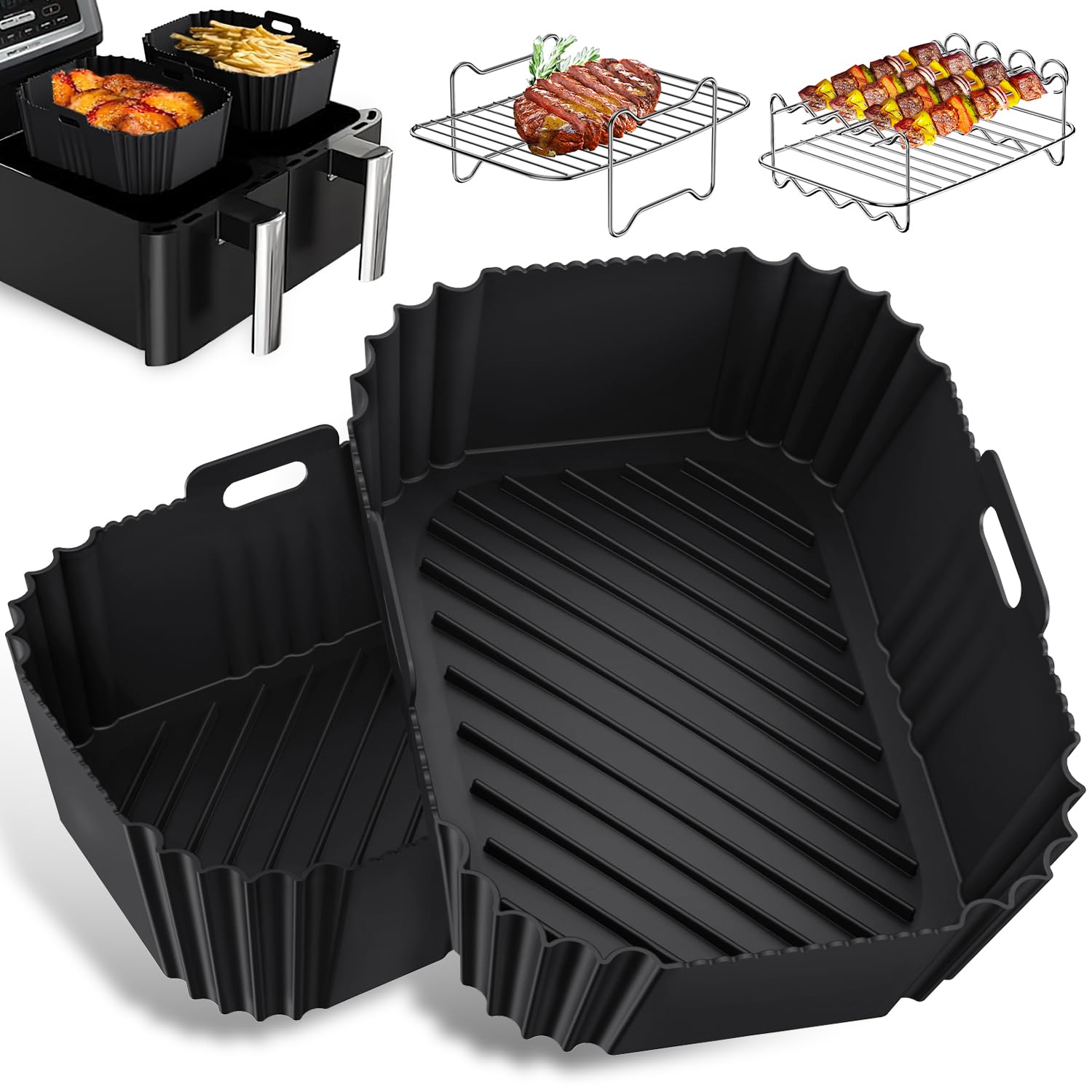 Kit Accessoires Air Fryer Ninja 20 Pièces - Moules Silicone, Vaporisateur Huile, Grilles...