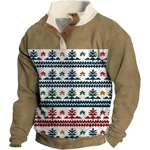 Men's Jacket,Mens Corduroy Shirt with Elbow Patches Button up Mock Neck Long Sleeve Casual Polo Sweatshirts