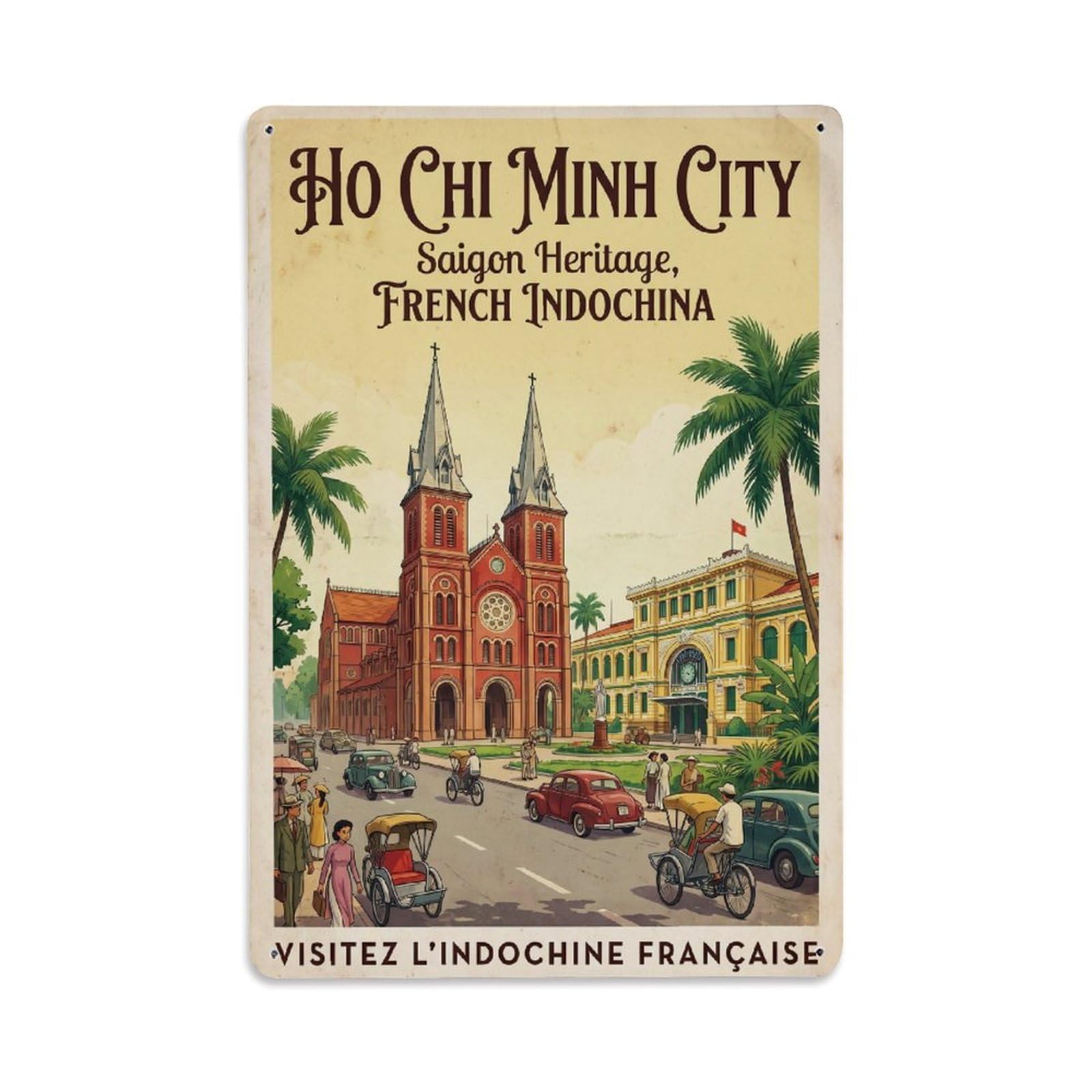 Gead 8X12inch Style Vietnam Ho Chi Minh Vintage Metal Tin Sign