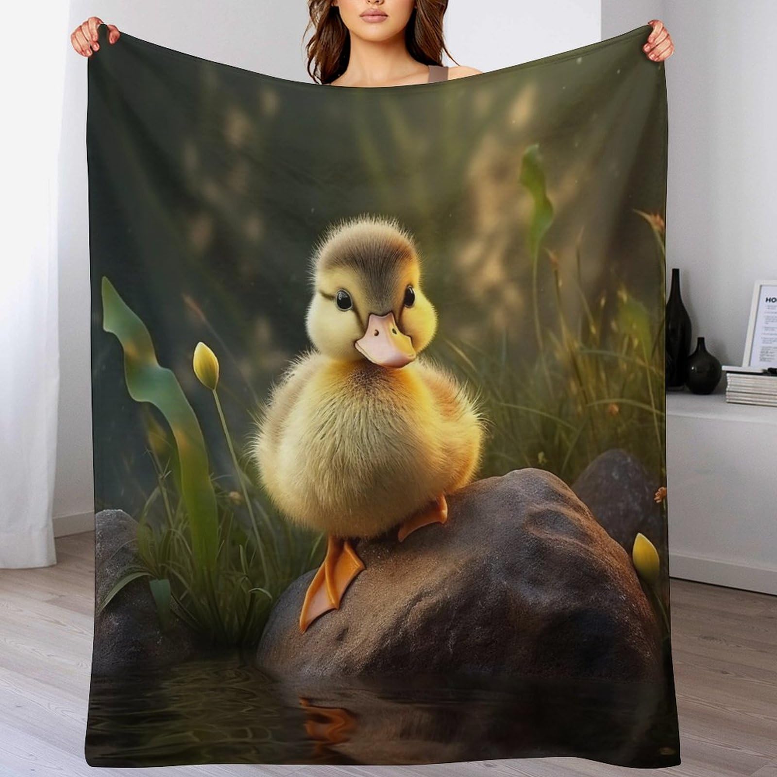 Couverture canard en flanelle supérieure, plaid de canapé doux et confortable 150x200