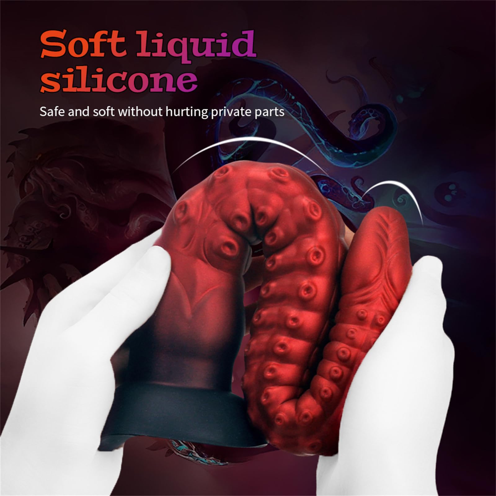 Dildo in silicone Monster Extra Long Tentacle Dildo con ventosa Morbido Grande Butt Plug Anale Dildo Polpo Plug Anale Giocattoli sessuali for donne(M)