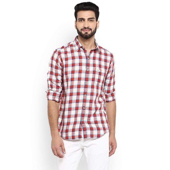 Buy Mufti Mens Checked Casual Shirt 
