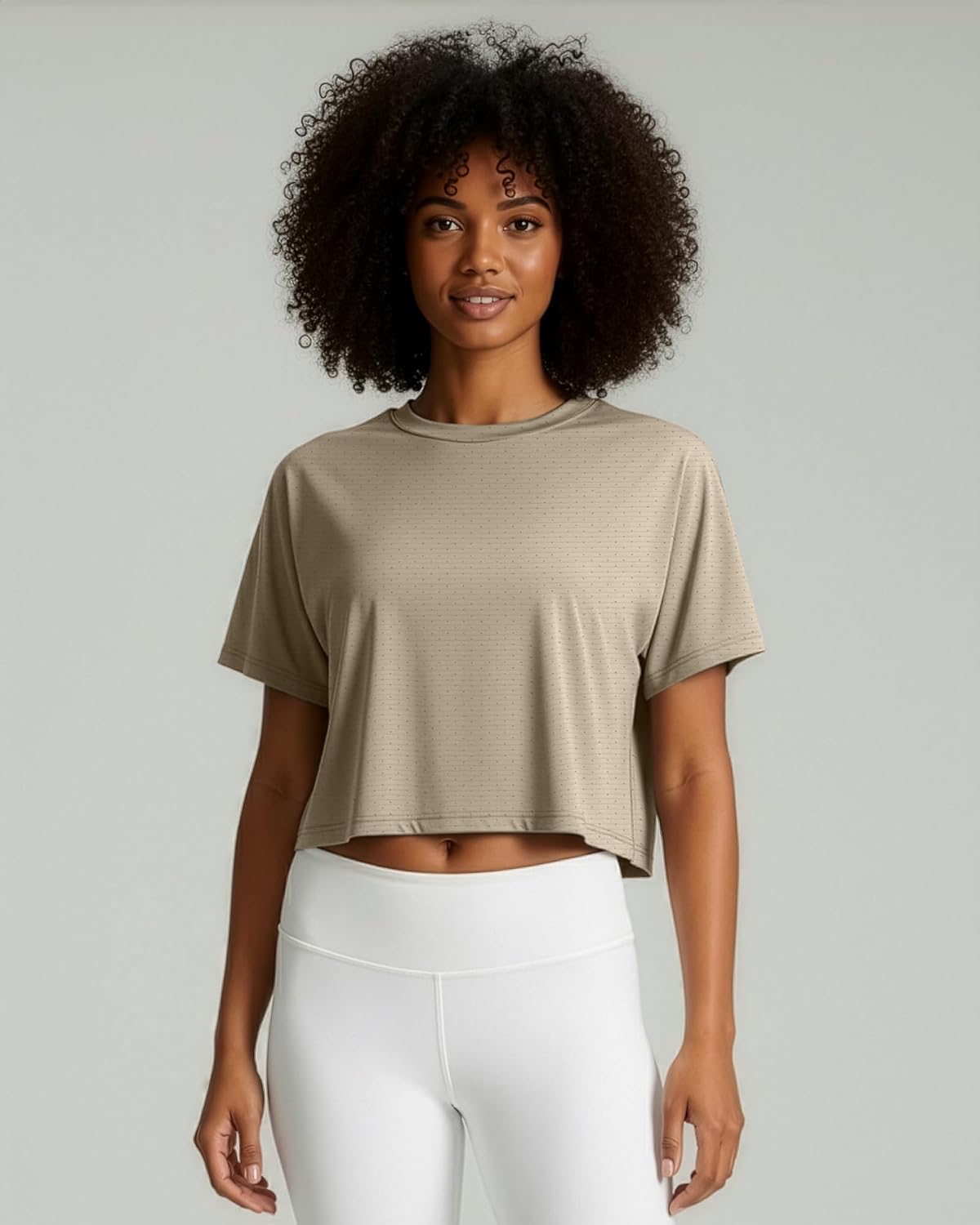 Real Essentials 5 Pack: Women's Dry-Fit Breeze Tech Crop Tops – Short Sleeve Athletic Workout, Yoga Tees (Available in Plus)
