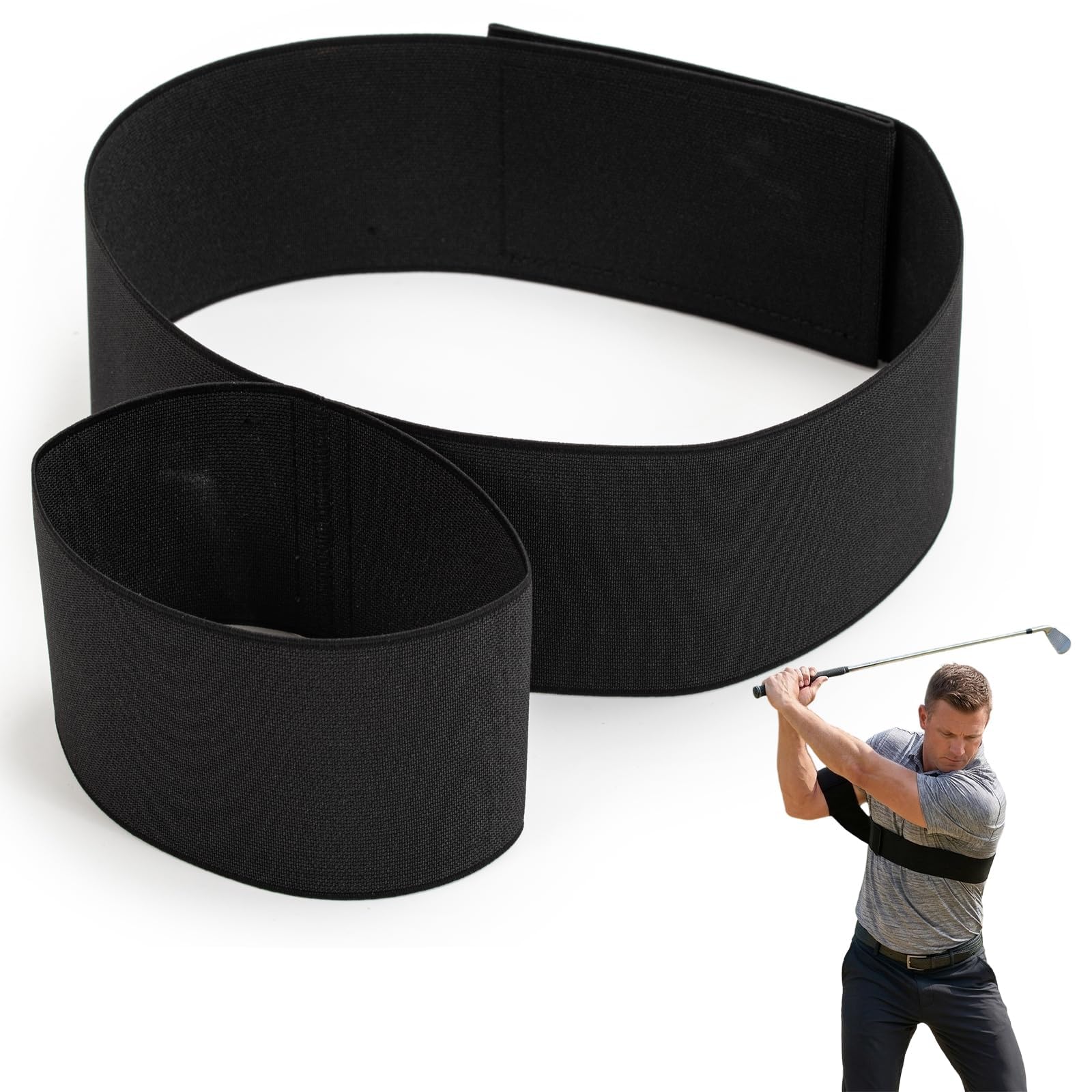 Golf Swing Trainer Band, Golf Training Aids for Swing Correction, Posture Control for Golf Stick Practice, Compatible with Golf Set for Men, One Piece Design for Golf Players-image-3