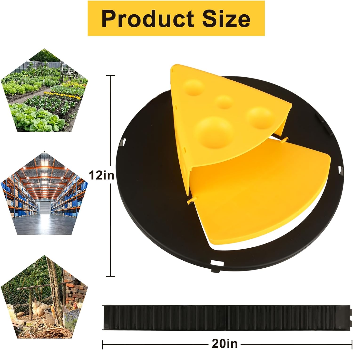 4PCS Mouse Trap Bucket, 5 Gallon Bucket Lid Mouse Trap,Reusable, Bite Resistant, Self Resetting Rat Trap Bucket，Humane Mouse Trap for Indoor and Outdoor