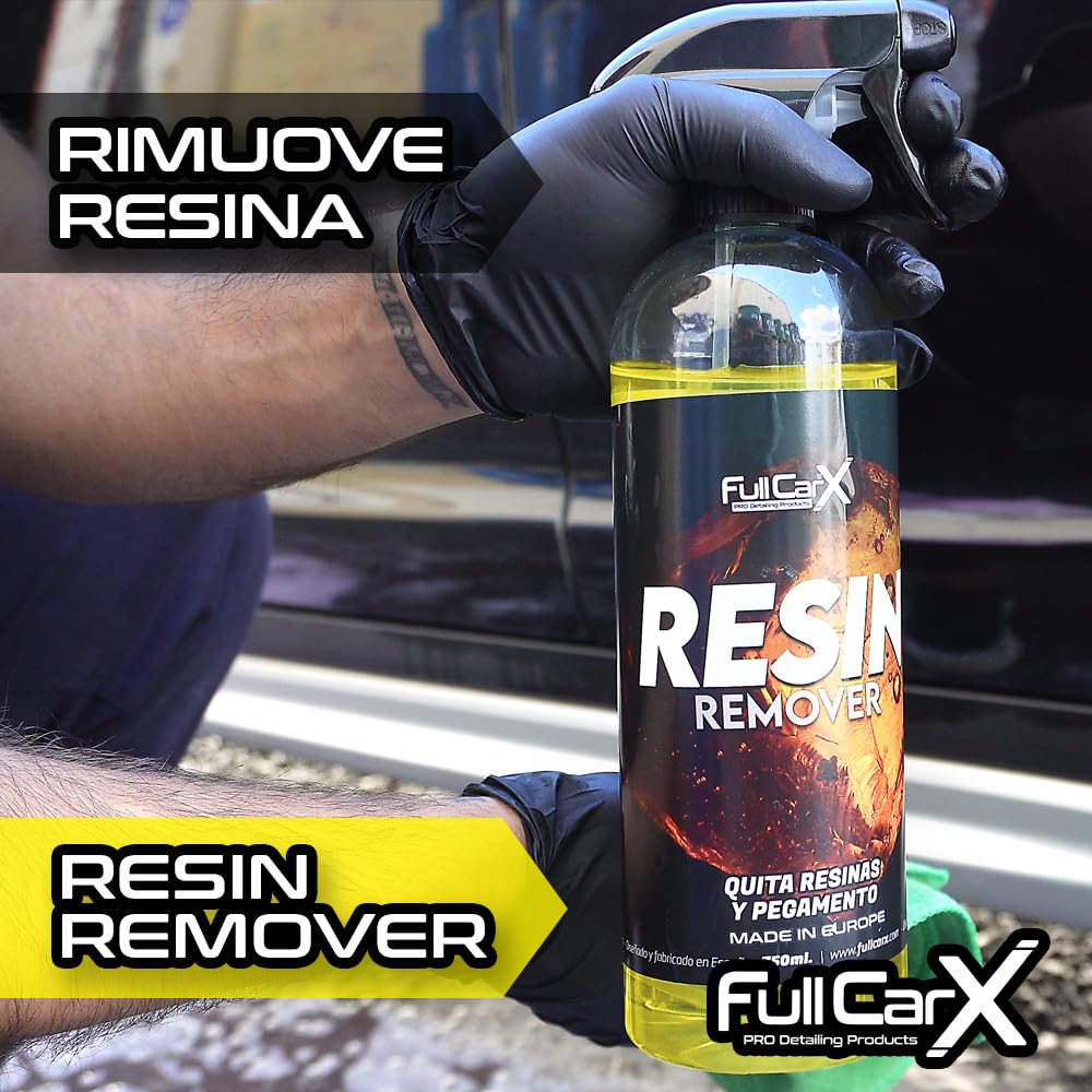 FULLCARX Resin Remover 750ml Pulitore Resine Auto, Detergente Smacchiatore Catrame Asfalto Colle, Molto Efficace, Facile da Usare e Sicuro, Pulizia Prodotto Professionale Detailing