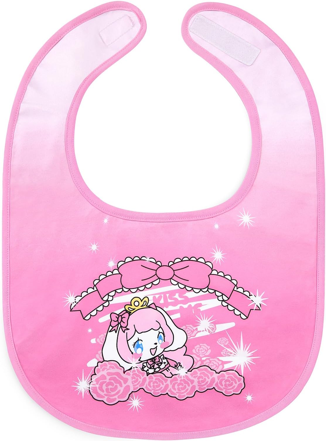 LittleForBig Adult Bib Bib Cute Bib [Silky + Tarpaulin] Pinky Beautiful Princess Pattern Adult Style Adjustable
