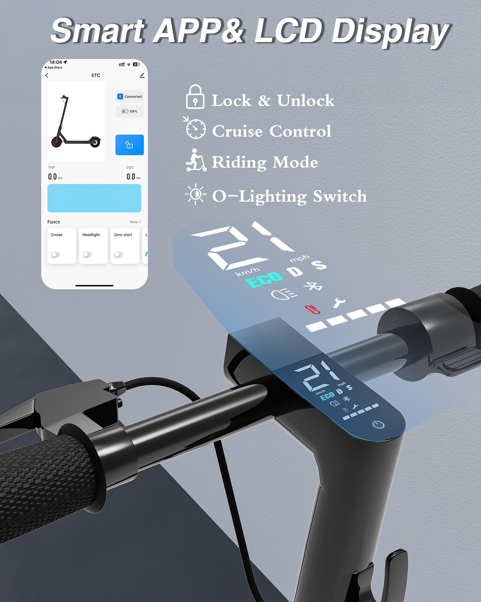 QnQ Trottinettes Électriques, 8.5"/10" Électrique Trottinette Pliable, Moteur 500W, Batterie 7.8AH/10.4AH, Application, Maximum 25km/h, Portée de 20 à 35 km, Double Frein, Double Amortisseurs