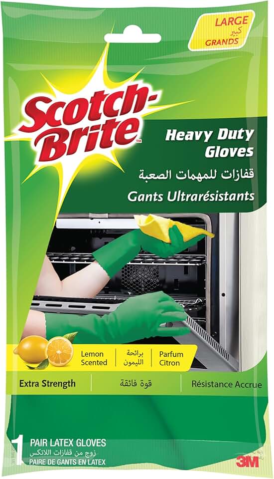 3M, Luva Limpeza Pesada Scotch-Brite, Tamanho Grande, Azul, 1 Par