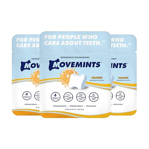 Movemints Clear Aligner Mints - Mentas patentadas, alternativa comestible a los masticables - Refresca el aliento y mejora la boca seca con xilitol