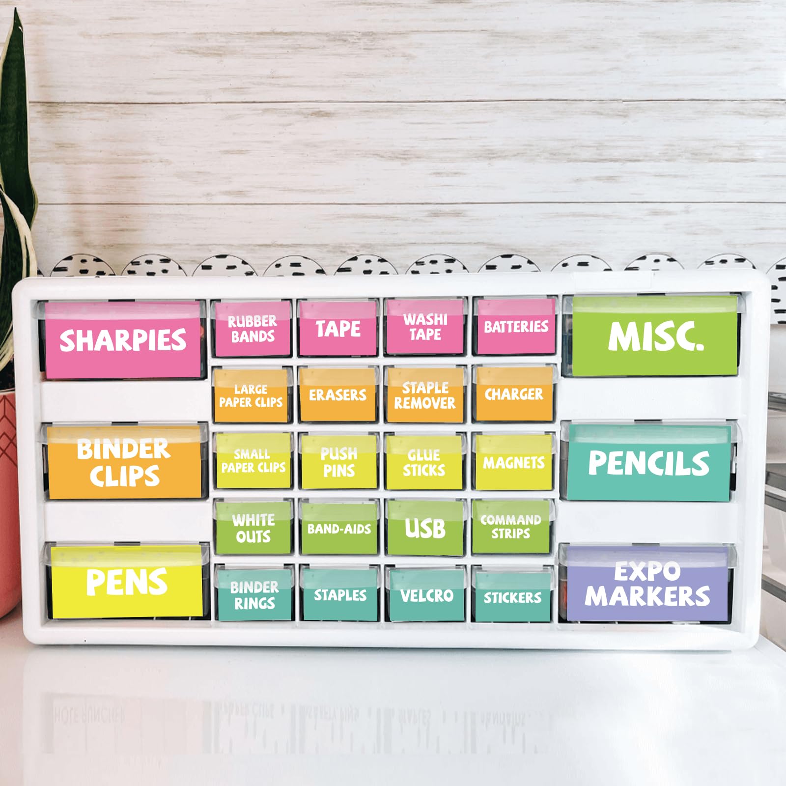 42 Pieces Teacher Toolbox Labels Tool Box Storage Label Classroom Supply Decor for Back to School Teachers Classroom Organization (Bright Rainbow) โ image 1