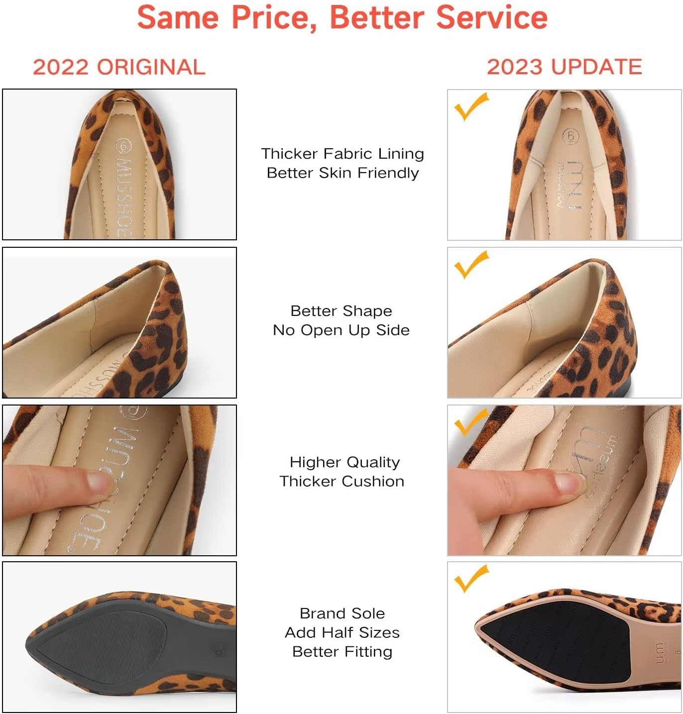 MUSSHOE Pointed Toe Flats for Women: Comfortable Business Casual Work Shoes - Soft Faux Suede Slip On Loafers with Arch Support for Office & Walking - Image 7