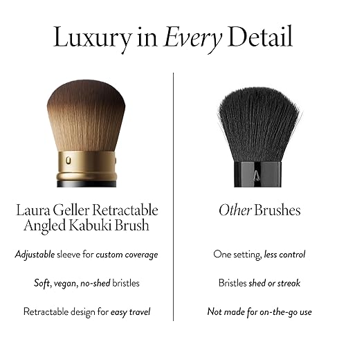 Miniatura 9 de LAURA GELLER NEW YORK - Brocha retráctil con mango de aluminio Kabuki, para todo el maquillaje facial y base para maquillaje facial líquido, crema y