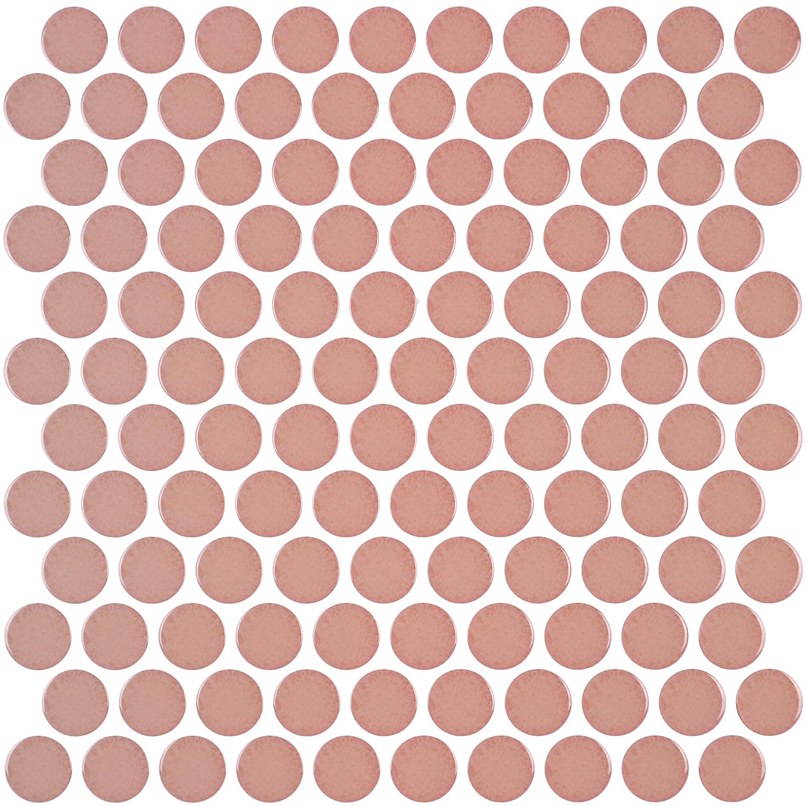 CHIHUT 6 Sheets Blush Pink Penny Round Peel and Stick Backsplash Tiles 12''x12'' 3D Self Adhesive Vinyl Stick on Backsplash Tiles for Kitchen Bathroom