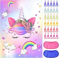 Vista 11 de NEBURORA Pin The Tail on The Donkey Juego de burro mexicano con 24 colas para fiesta del Cinco de Mayo, fiesta mexicana, fiesta temática de taco