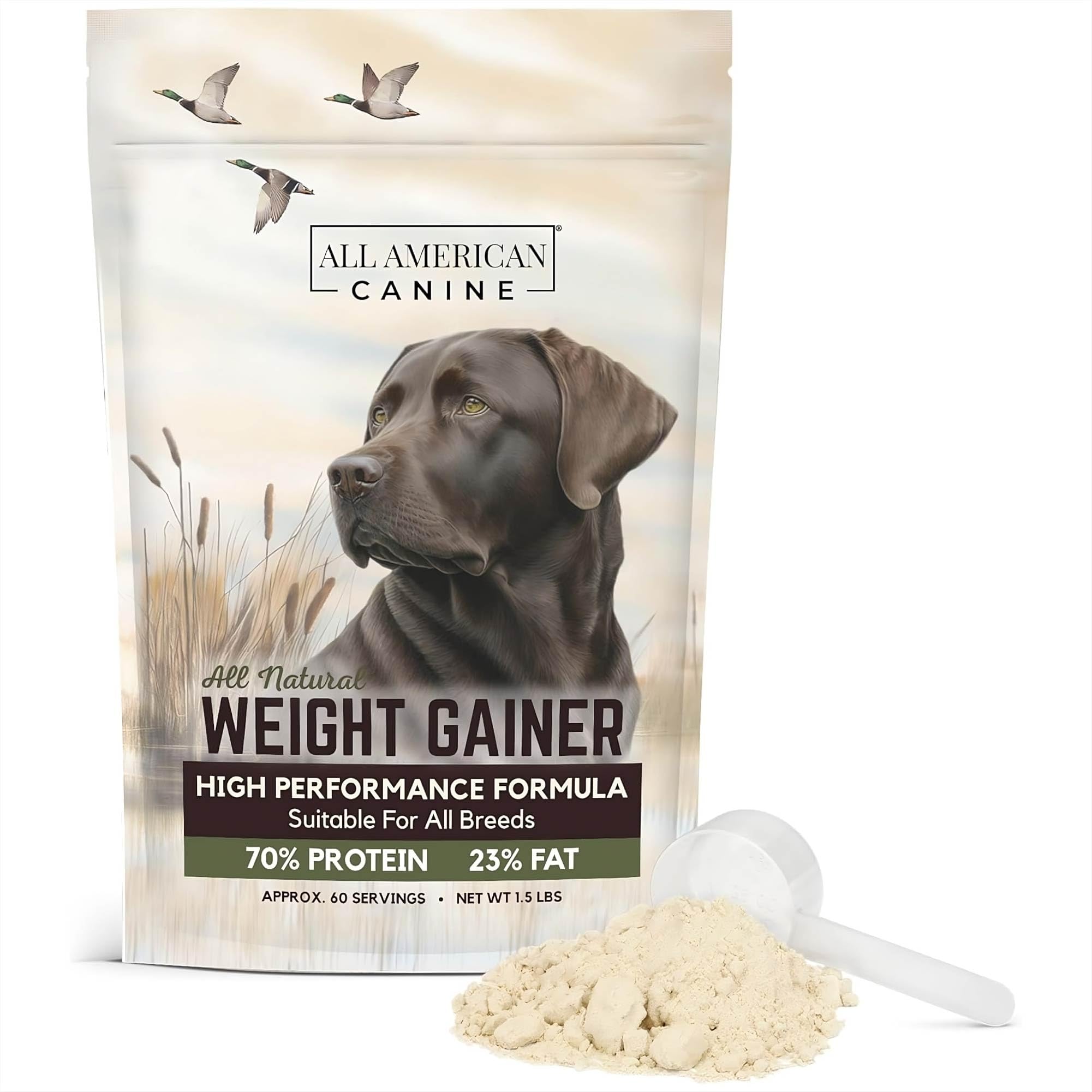 Dog Weight Gainer – High Calorie Dog Food Supplement & Protein Powder for Rapid Weight Gain, Mass, and Recovery – Appetite Stimulant – 60 Servings