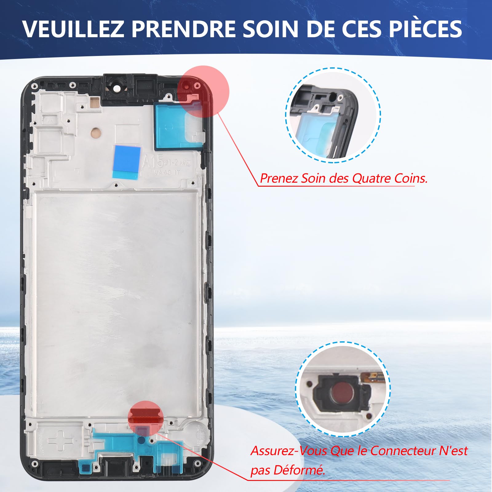 RongZy Écran LCD pour 6.5" Samsung Galaxy A15 4G A155F Écran De Remplacement pour Samsung Galaxy A15 5G A156B Écran LCD Numériseur Tactile Panneau Assemblé De Réparation avec Outils(Noir avec Cadre)